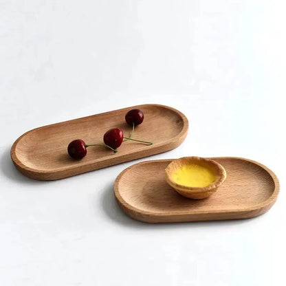 Elegant Oval Beech Wood Tray