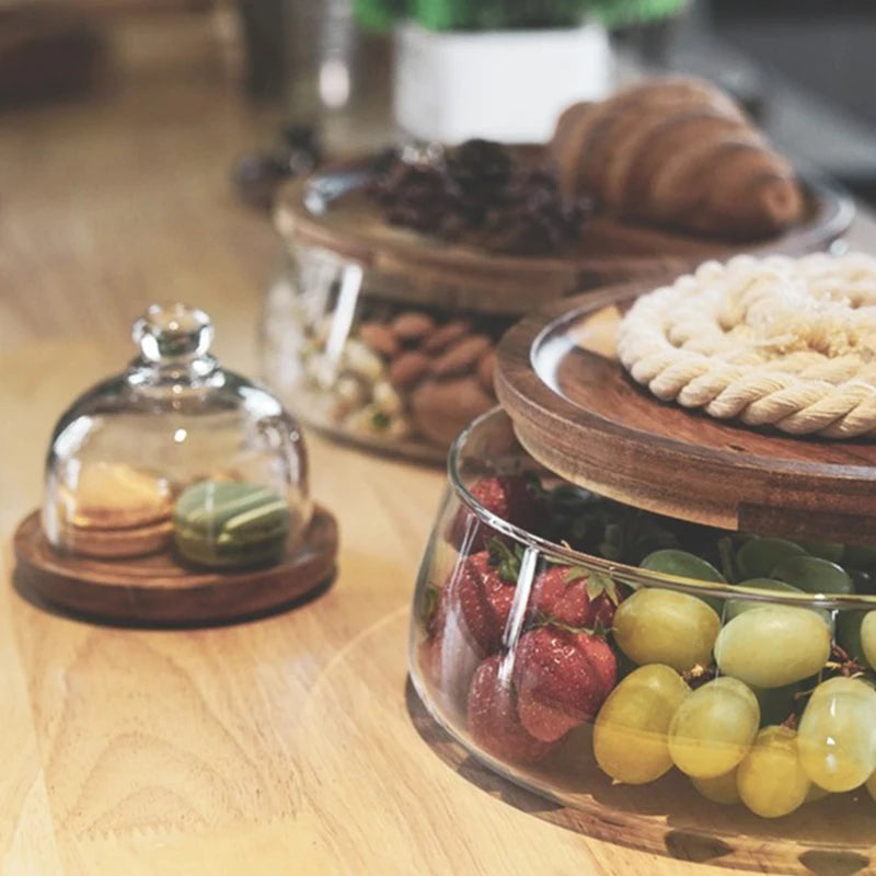 Wooden lid storage jars , ideal for storing kitchen snacks