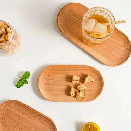 Elegant Oval Beech Wood Tray