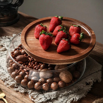 Wooden lid storage jars , ideal for storing kitchen snacks