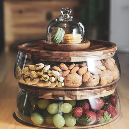 Wooden lid storage jars , ideal for storing kitchen snacks